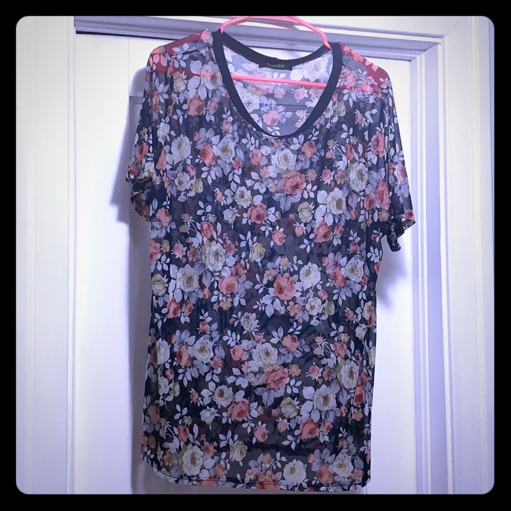 2 FOR $10! Sheer floral T shirt